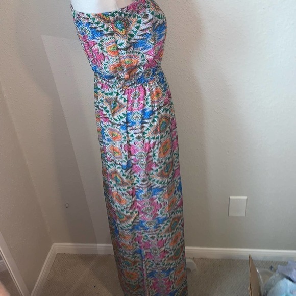 Lovers + Friends Mosaic Dawn Maxi Dress with Slit Multi-Colored Size Small - Picture 3 of 7